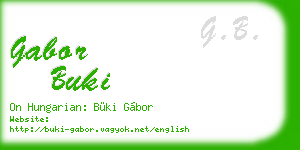 gabor buki business card